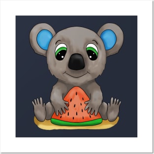 Koala and watermelon Posters and Art